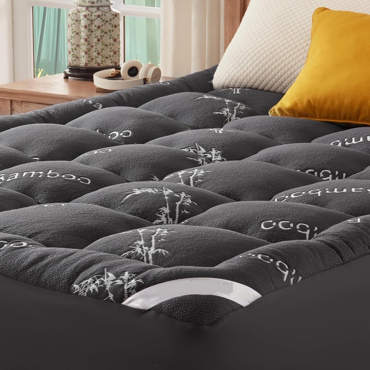 Cooling Bamboo Mattress Topper – Deep Pocket 6"–18" – Twin, Full, Queen, King - with Twin 38" × 75" | Sold by Uncle Wiener's Wholesale