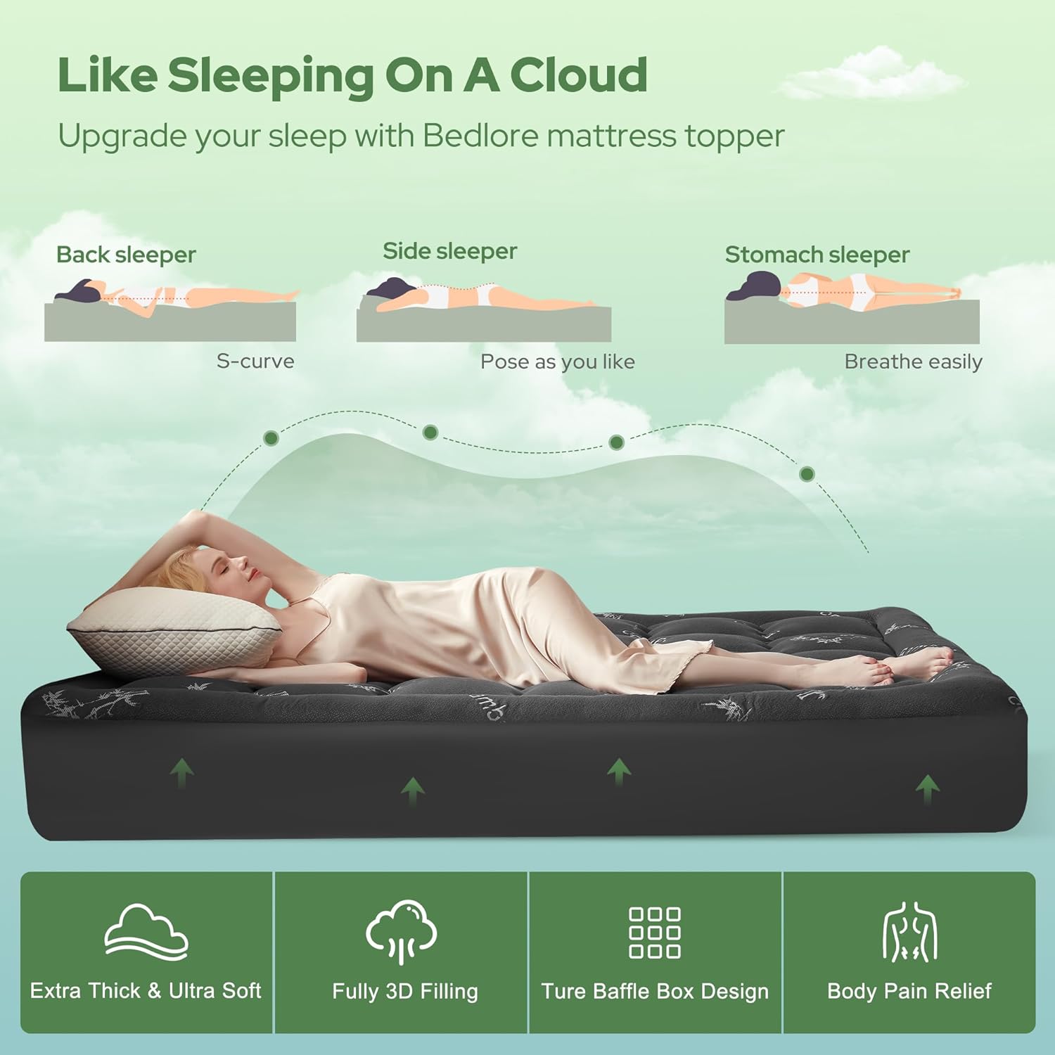 Cooling Bamboo Mattress Topper – Deep Pocket 6"–18" – Twin, Full, Queen, King - with Twin 38" × 75" | Sold by Uncle Wiener's Wholesale