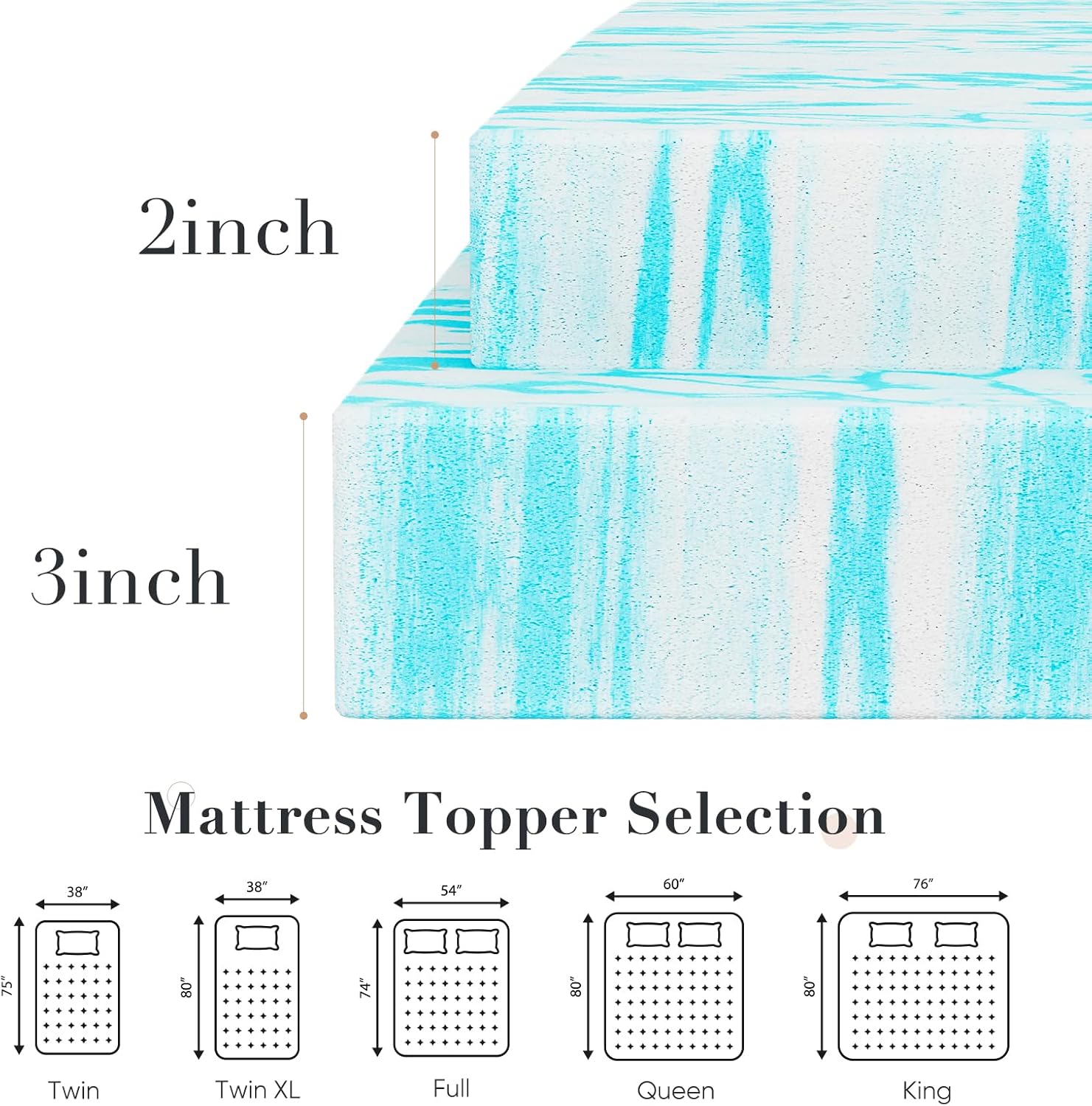 Cooling Gel Memory Foam Mattress Topper – 2