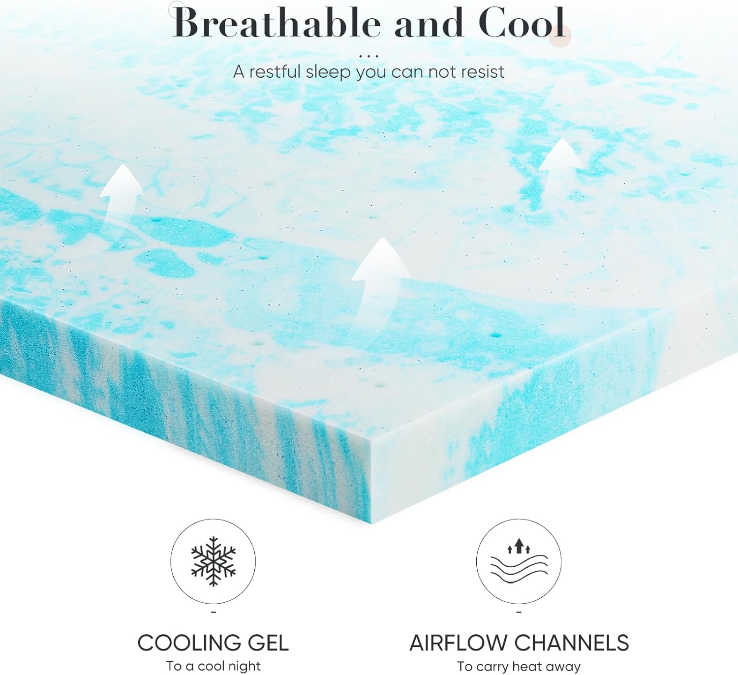 Cooling Gel Memory Foam Mattress Topper – 2