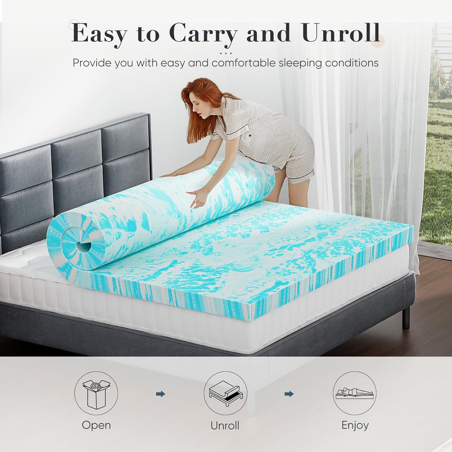 Cooling Gel Memory Foam Mattress Topper – 2