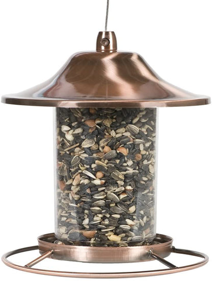 Copper Panorama Bird Feeder – Anti - Squirrel Hanging Feeder with 360° Tray Perch | 525PF - with | Sold by Uncle Wiener's Wholesale