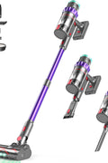 Cordless Vacuum Cleaner, 550W/48kPa Stick Vacuum with Intelligent Display, Vacuum Cleaner with Anti - Tangle Brush and 60 Mins Runtime, Perfect for Pet Hair, Carpet, and Hard Floors (Purple) - with Purple | Sold by Uncle Wiener's Wholesale