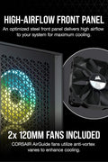 Corsair 4000D AIRFLOW Tempered Glass Mid - Tower ATX Case - High - Airflow - Cable Management System - Spacious Interior - Two Included 120 mm Fans - Black - with | Sold by Uncle Wiener's Wholesale
