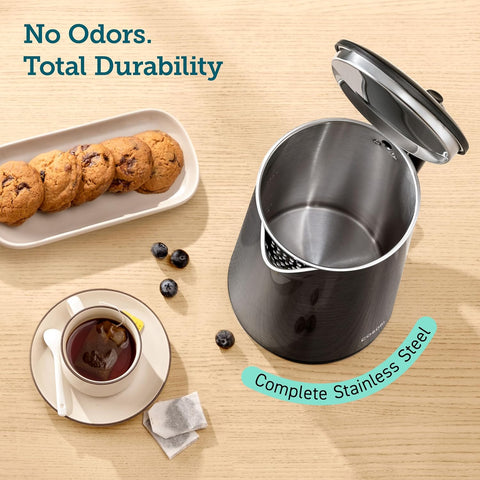 COSORI Electric Kettle with Double Wall & Two - Level Lid,304 Stainless Steel BPA Free Tea Hot Water Boiler,Wide Mouth,LED Indicator,Auto Shut - Off Boil - Dry Protection,1.5L,Space Black,CDK - SE151 - KUS - with | Sold by Uncle Wiener's Wholesale