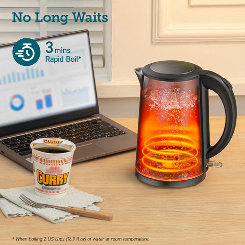 COSORI Electric Kettle with Double Wall & Two - Level Lid,304 Stainless Steel BPA Free Tea Hot Water Boiler,Wide Mouth,LED Indicator,Auto Shut - Off Boil - Dry Protection,1.5L,Space Black,CDK - SE151 - KUS - with | Sold by Uncle Wiener's Wholesale
