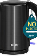 COSORI Electric Kettle with Double Wall & Two - Level Lid,304 Stainless Steel BPA Free Tea Hot Water Boiler,Wide Mouth,LED Indicator,Auto Shut - Off Boil - Dry Protection,1.5L,Space Black,CDK - SE151 - KUS - with | Sold by Uncle Wiener's Wholesale
