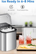 Countertop Ice Maker, 26 lbs in 24 Hours, 9 Bullet Ice Cubes Ready in 6 Mins, Portable Ice Machine with Handle, 2 Sizes Ice Cubes, with Ice Scoop and Basket for Home/Kitchen/Bar/RV, doesn’t have the handle - with | Sold by Uncle Wiener's Wholesale