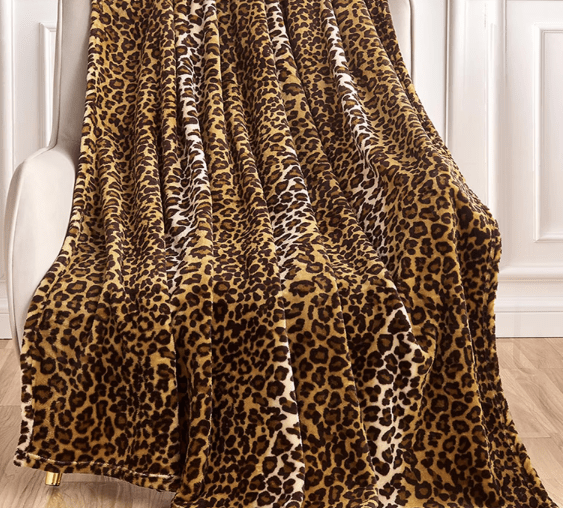 Cow & Leopard Print Faux Fur Throw Blankets and Decorative Pillows – Soft Home Décor - with Leopard Print Throw Blanket – 50″ × 60″ | Sold by Uncle Wiener's Wholesale