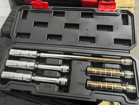 CR - V 5pcs Magnetic Swivel Spark Plug Socket Set – 14mm & 5/8" Deep Reach with Storage Case MSSP05 - with | Sold by Uncle Wiener's Wholesale
