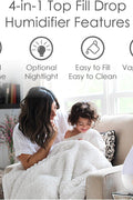 Crane Ultrasonic Humidifiers for Bedroom and Office, 1 Gallon 4 - in - 1 Cool Mist Air Humidifier for Large Room and Home, Humidifier Filters Optional, White - with | Sold by Uncle Wiener's Wholesale