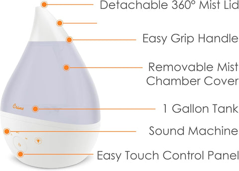 Crane Ultrasonic Humidifiers for Bedroom and Office, 1 Gallon 4 - in - 1 Cool Mist Air Humidifier for Large Room and Home, Humidifier Filters Optional, White - with | Sold by Uncle Wiener's Wholesale