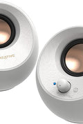 Creative Pebble V3 Minimalistic 2.0 USB - C Desktop Speakers with USB Audio, Clear Dialog Enhancement, Bluetooth 5.0, 8W RMS with 16W Peak Power, USB - A Converter Included (White) - with | Sold by Uncle Wiener's Wholesale