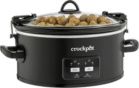 Crock - Pot 6 - Quart Cook & Carry Slow Cooker, One - Touch Control, Matte Black - with | Sold by Uncle Wiener's Wholesale