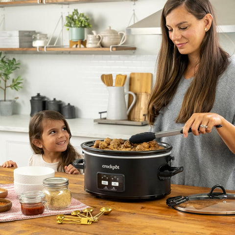 Crock - Pot 6 - Quart Cook & Carry Slow Cooker, One - Touch Control, Matte Black - with | Sold by Uncle Wiener's Wholesale