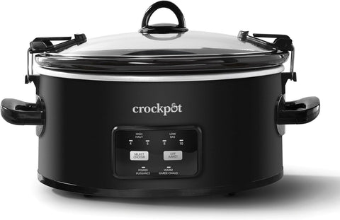 Crock - Pot 6 - Quart Cook & Carry Slow Cooker, One - Touch Control, Matte Black - with | Sold by Uncle Wiener's Wholesale