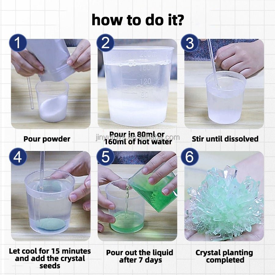 Crystal Growing Science Experiment Kit 2 - Crystal STEM Learning Set JY432737 - with | Sold by Uncle Wiener's Wholesale