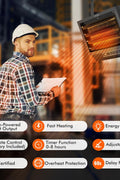 CTSC 8500W Electric Garage Heater, 240v Hard Wired Fan - Forced Ceiling Mount Shop Heater with Remote, Unique Voltage Display Design, Digital Thermostat, 8 - Hour Timer, Ideal for Workshop, ETL Listed - with | Sold by Uncle Wiener's Wholesale