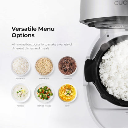 CUCKOO CRP - MHTR0309F | 3 - Cup (Uncooked) Twin Pressure Induction Heating Rice Cooker | 11 Menu Options: High/Non - Pressure & More, Made in Korea | White - with | Sold by Uncle Wiener's Wholesale