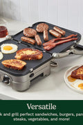 Cuisinart 5 - in - 1 Griddler with Reversible Nonstick Grill and Griddle Plates, Silver (CGR - 4NEC) - with | Sold by Uncle Wiener's Wholesale