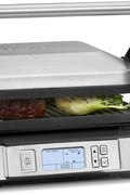 Cuisinart Contact Griddler with Smoke - Less Mode, 175° - 450°F with Sear Function, LCD Display, Silver (GR - 6SC) - with | Sold by Uncle Wiener's Wholesale