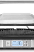 Cuisinart Contact Griddler with Smoke - Less Mode, 175° - 450°F with Sear Function, LCD Display, Silver (GR - 6SC) - with | Sold by Uncle Wiener's Wholesale