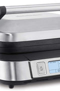 Cuisinart Contact Griddler with Smoke - Less Mode, 175° - 450°F with Sear Function, LCD Display, Silver (GR - 6SC) - with | Sold by Uncle Wiener's Wholesale