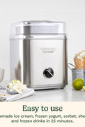Cuisinart Pure Indulgence Frozen Yogurt - Ice Cream & Sorbet Maker, 2 - Qt Capacity, Silver (ICE - 30WNC), has scratches,photos added - with | Sold by Uncle Wiener's Wholesale