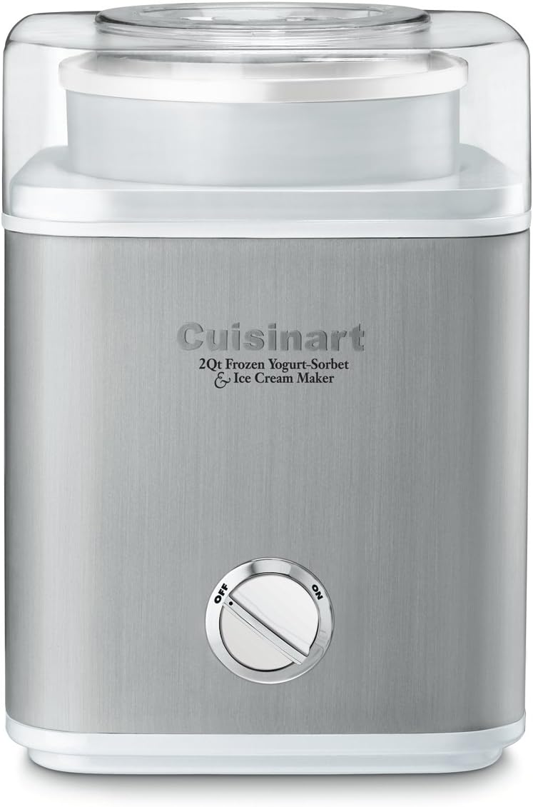 Cuisinart Pure Indulgence Frozen Yogurt - Ice Cream & Sorbet Maker, 2 - Qt Capacity, Silver (ICE - 30WNC), has scratches,photos added - with | Sold by Uncle Wiener's Wholesale