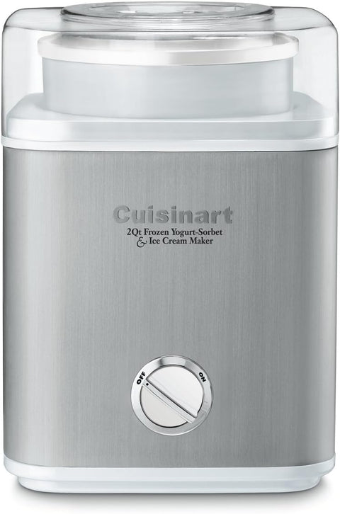Cuisinart Pure Indulgence Frozen Yogurt - Ice Cream & Sorbet Maker, 2 - Qt Capacity, Silver (ICE - 30WNC), has scratches,photos added - with | Sold by Uncle Wiener's Wholesale