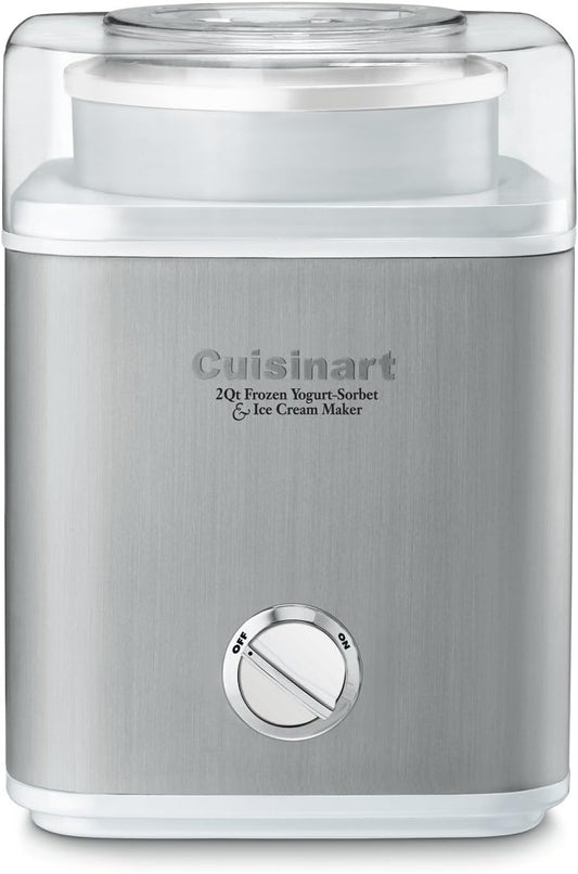 Cuisinart Pure Indulgence Frozen Yogurt - Ice Cream & Sorbet Maker, 2 - Qt Capacity, Silver (ICE - 30WNC), has scratches,photos added - with | Sold by Uncle Wiener's Wholesale