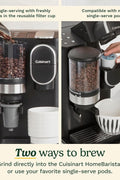 Cuisinart Single - Serve Coffeemaker with Built - in Grinder, Three Brew Sizes, Black (DGB - 2C) - with | Sold by Uncle Wiener's Wholesale