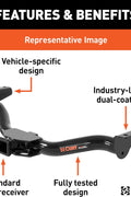 Curt 13489 Class III Receiver Hitch installed on Volkswagen ID.4 with concealed OE design and 2-inch receiver