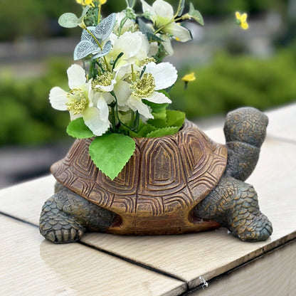 Cute Turtle Resin Flower Pot – Decorative Planter for IndoorOutdoor Use G5806 - with | Sold by Uncle Wiener's Wholesale
