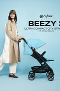 Cybex Beezy 2 Stroller - Lightweight Baby Stroller, Compact Fold, Compatible with all Cybex Infant Seats, Stands for Storage, Easy to Carry, Multiple Recline Positions, Travel Stroller - Magic Black - with | Sold by Uncle Wiener's Wholesale