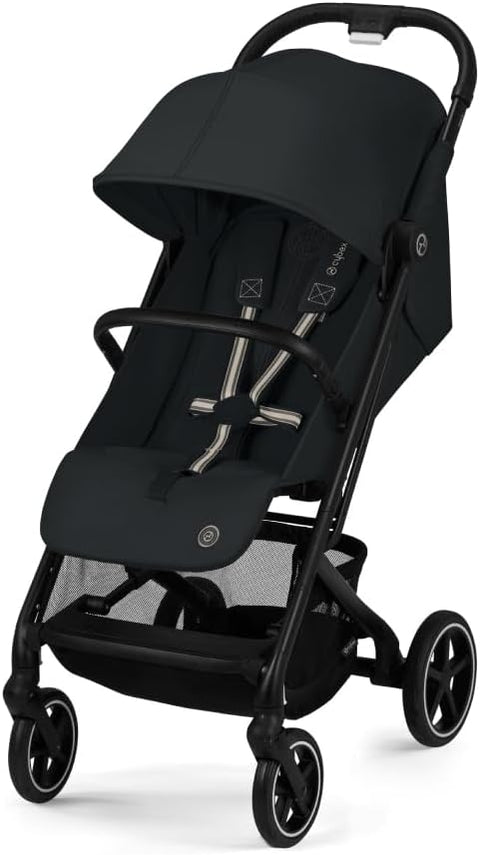 Cybex Beezy 2 Stroller - Lightweight Baby Stroller, Compact Fold, Compatible with all Cybex Infant Seats, Stands for Storage, Easy to Carry, Multiple Recline Positions, Travel Stroller - Magic Black - with | Sold by Uncle Wiener's Wholesale