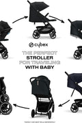 Cybex Beezy 2 Stroller - Lightweight Baby Stroller, Compact Fold, Compatible with all Cybex Infant Seats, Stands for Storage, Easy to Carry, Multiple Recline Positions, Travel Stroller - Magic Black - with | Sold by Uncle Wiener's Wholesale