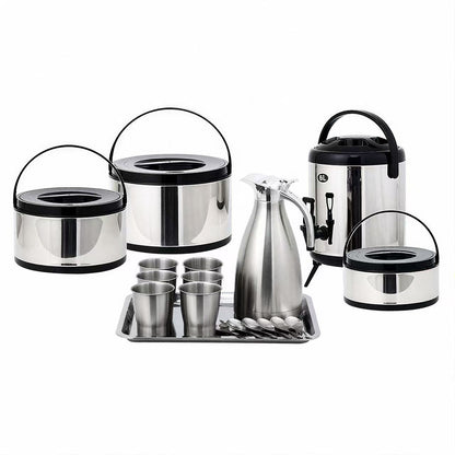 19-Piece Stainless Steel Outdoor Camping Cookware Set with Food Jar TK923