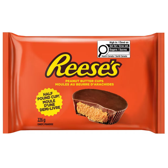 REESE’S Half Pound Chocolate Peanut Butter Cup – 226 g Oversized Milk Chocolate Peanut Butter Candy, Pack of 1