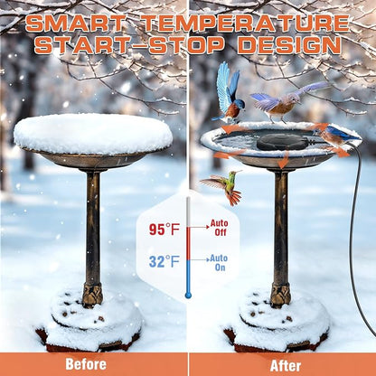 Daoeny 120W Bird Bath Heater – Thermostatic Outdoor Birdbath Deicer, Full-Covered Aluminum Water Heater for Winter - Garden & Landscaping with | Sold by Uncle Wiener's Wholesale