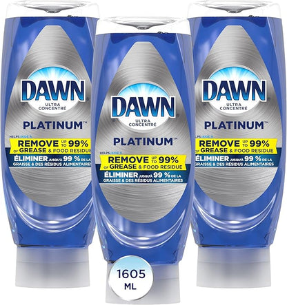 Dawn Platinum EZ - Squeeze Dish Soap Fresh Rain 3 x 535mL Dishwashing Liquid Bundle - with | Sold by Uncle Wiener's Wholesale