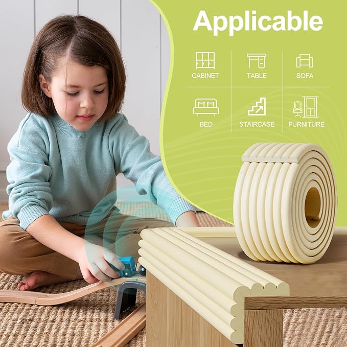 DBYDBY Baby Proofing Wall Corner Protector – 6.56FT Pre-Taped Soft Rubber Foam Edge Guard - Home products with | Sold by Uncle Wiener's Wholesale