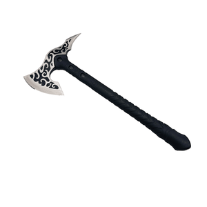 Decorative Fantasy Style Axe with Black Handle and Patterned Blade AXE399
