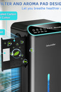Dehumidifiers for Home, Up to 800 Sq.ft, 86oz Water Tank, Dehumidifiers for Bedroom with Essential Oil Diffuser, 7 Color LED Light, 24H Timer, Auto Shut - off, Ideal for Bathroom Basement Closet RV - with Black | Sold by Uncle Wiener's Wholesale