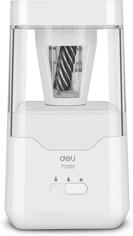 DELI Electric Pencil Sharpener White for Graphite Pencils 6.9mm to 8mm - General Equipment with | Sold by Uncle Wiener's Wholesale