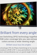 Front view of Dell S2721QS 27" 4K UHD IPS monitor with HDR

Side angle showing ultra-thin bezel design

HDR media playback demo image on Dell monitor

Back panel and ports view of Dell S2721QS