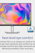 Front view of Dell S2722DC QHD 27” monitor on adjustable stand

Close-up of vibrant QHD screen with thin bezels

Side profile showing USB-C and HDMI ports

Illustration of height/tilt/pivot adjustment options

Image showing single-cable USB-C connectivity setup