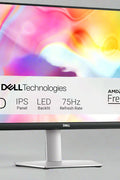Front view of Dell S2722DC QHD 27” monitor on adjustable stand

Close-up of vibrant QHD screen with thin bezels

Side profile showing USB-C and HDMI ports

Illustration of height/tilt/pivot adjustment options

Image showing single-cable USB-C connectivity setup