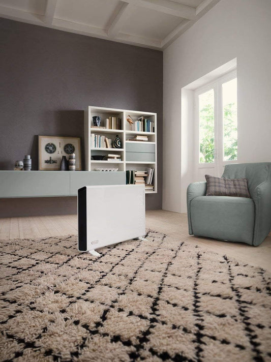 De'Longhi Convector Panel Heater, Full Room Quiet 1500W, Freestanding / Easy Install Wall Mount, LED Digital Display, Adjustable Thermostat, Timer, Eco Energy Saving Mode, White, Slim Style HCX9115ECA - with | Sold by Uncle Wiener's Wholesale