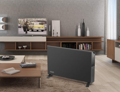 DeLonghi SlimStyle Convection Fan Heater, Asphalt Grey, 1 - with | Sold by Uncle Wiener's Wholesale